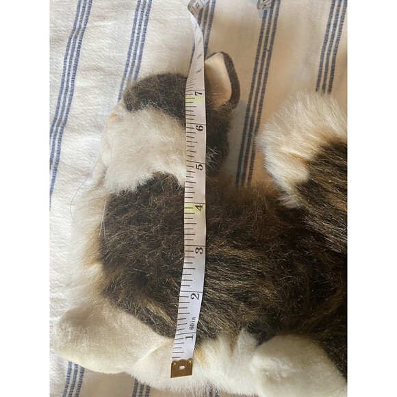 Unknown Cat Stuffed Animal Plush Fluffy Tail Brown White 10" - Picture 11 of 12